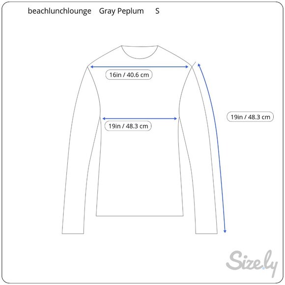 beachlunchlounge Women's Stone Washed Gray Peplum Top, Size S - Picture 7 of 7